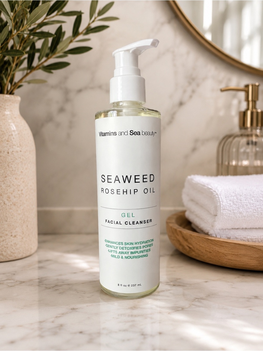 Vitamins and Sea Beauty Seaweed Rosehip Oil Gel Facial Cleanser